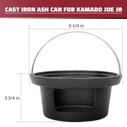 Cast Iron Ash Can with Handle for Kamado Joe Junior Grill, High Temperature Resistance Heavy Cast Iron Charcoal Ash Collector for Kamado Joe JR Accessories - Grill Parts America