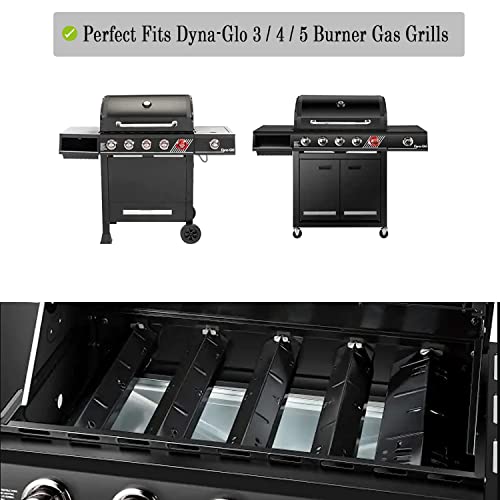 Grill Parts for Dyna-Glo Dyna-Glo 5 Burner DGH474CRP DGH483CRP DGH485CRP, Dyna-Glo 4 Burner DGH450CRP Dyna-Glo 3 Burner DGH373CRP, Porcelain Heat Plate Stainless Steel Burner for Revoace GBC1793W - Grill Parts America