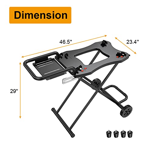 Tabletop Grill Stand with Side Shelf for Weber Q1000, Q2000,Series Portable Grill,Outdoor,Backyard,Camping Stainless Steel Foldable Grill Cart for Blackstone Tabletop 17/22 in Griddle,Black - Grill Parts America
