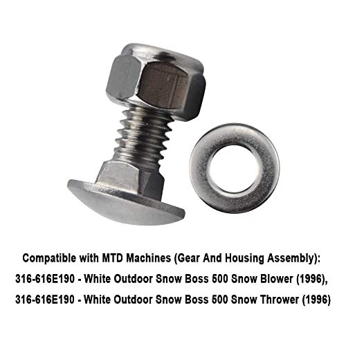 784-5581A Carriage Bolts Nuts Kits Compatible with MTD Snow Blower fits 784-5581A 790-00120-0637 Shave Plate Scraper Bar (5/16-18) 5/8" and More, Replaces 712-3010, 736-0242, 710-0260 - 4 Pack - Grill Parts America