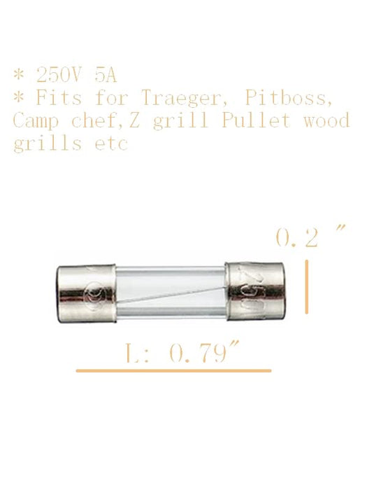 Firsgrill Fuse Replacement for Traeger, Pit Boss, Z Grills & Weber Wood Pellet Grills (5A 250V) - Grill Parts America