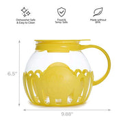 Ecolution Patented Micro-Pop Microwave Popcorn Popper with Temperature Safe Glass, 3-in-1 Lid Measures Kernels and Melts Butter, Made Without BPA, Dishwasher Safe, 3-Quart, Yellow - Kitchen Parts America
