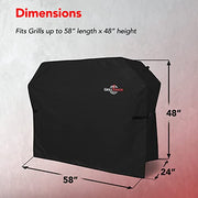 GrillTough Heavy Duty BBQ Grill Cover for Outdoor Grill, 58 Inch – Waterproof, Weather Resistant, UV & Fade Resistant with Adjustable Straps – Gas Grill Cover for Weber, Genesis, Charbroil, etc. Black - Grill Parts America