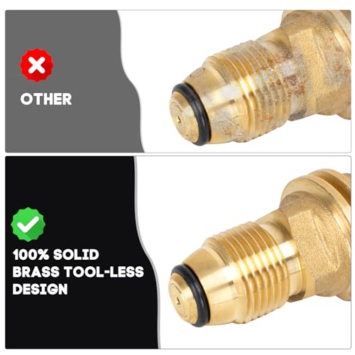 Old Propane Tank Regulator Adapter POL to QCC1 Propane Tank Adapter Old Style Propane Thread to New Adapter for 100 lb Propane Tank Converts POL LP Tank Service Valve to QCC1/Type1 New Connection Type - Grill Parts America