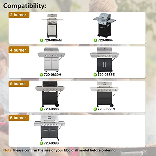 Grill Replacement Parts for Nexgrill 6 Burner 720-0898, 720-0898A, Nexgrill 720-0888, 720-0888N, 720-0830H, 720-0783E Gas Grill Models. Grill Burner Tubes, Heat Shield Tent Plates Replacement Kit - Grill Parts America