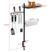3-in-1 Grill Accessories Organizer, Grill BBQ Caddy for Outdoor, Barbeque Accessory Holder, Camping BBQ Condiment Caddy with Paper Towel Holder, Hooks, Flat Mesh Shelf, Grilling Utensil Storage Tool - Grill Parts America