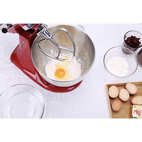 Geesta Polished Stainless Steel Flat Beater for Kitchen aid 4.5 Qt - 5 Qt Tilt-Stand Mixer Attachments for Kitchen Paddle, Baking - Pastry, Pasta Dough, Lcing, Mixing Accessory - Dishwasher Safe - Kitchen Parts America