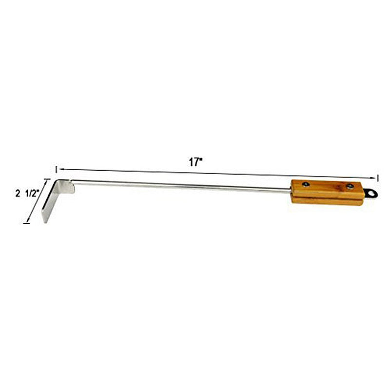 Onlyfire 17'' BBQ Ash Tool Poker, Stainless Steel Charcoal Rake for Kamado and Ceramic Grill Likes Big Green Egg, Kamado Joe, Pit Boss, Louisiana, Grill Dome, Vision Grills, Char-Griller or Pizza Oven - Grill Parts America