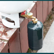 GASPRO Upgraded Propane Refill Adapter with Valve and Gauge, Fill 1 lb Bottles from 20 lb Tank, 90-Degree Elbow Design, Easy to Use, Solid Brass - Grill Parts America