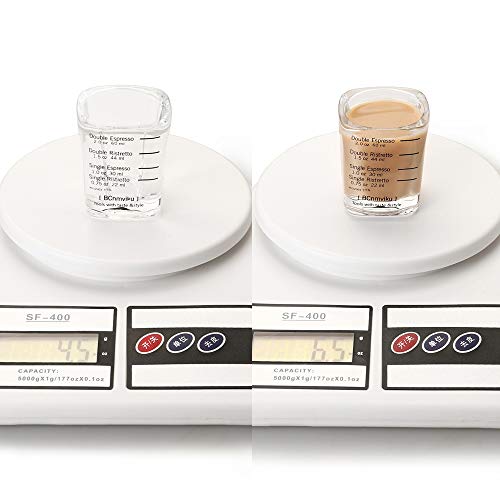 BCnmviku Espresso Shot Glasses Measuring Cup Liquid Heavy Glass for Baristas 2oz for Single Shot of Ristrettos (2 pack) - Kitchen Parts America
