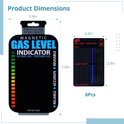yeesport 6Pcs Magnetic Gas Level Indicators, Reusable Propane Fuel Level Indicators, Propane Gas Tank Gauges, Butane Gas Level Monitors, Propane Tank Sensors for Home Kitchen - Grill Parts America