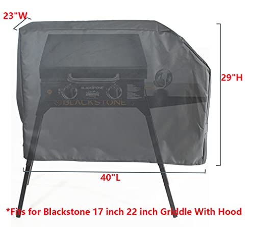 Mini Lustrous Grill Cover Fits for Blackstone 17inch 22inch Griddle with Hood and Stand, Perfect Take Along Griddle Accessories for Outdoor Cooking and Camping (Black) - Grill Parts America
