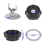 6 Point Ice Crushing Blade For Oster and Osterizer Blender Replacement Parts With Jar Base Cap And 2 Pcs O Ring Seal Gasket Accessory Refresh Kit - Kitchen Parts America