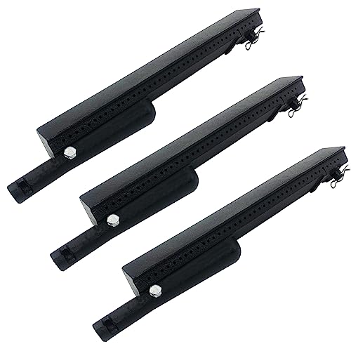GRILLJOB 3 Pack 13 3/4“ Cast Iron BBQ Grill Burners Replacement Parts for Charbroil, Centro, Front Avenue, Costco Kirkland, Thermos Gas Grills - Grill Parts America