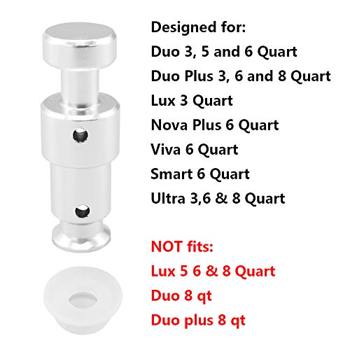 Alamic Replacement Float Valve for Instant Pot Duo 3, 5, 6 Qt, Duo Plus 3, 6 Qt, Ultra 3, 6, 8 Qt, Lux 3 Qt - 2 Float Valves 4 Silicone Caps - Kitchen Parts America