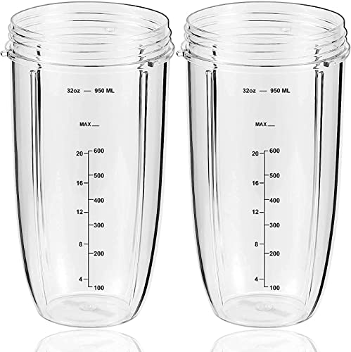 Replacement Parts 32oz Blender Cups (2 Packs) Replacement Blender Cups Compatible with NutriBullet 600w and 900w Blender - Kitchen Parts America