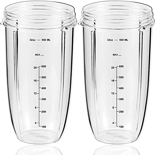 New Blender Cup and Blade Replacement Parts 32oz Cup and Extractor Blade  and 2 Rubber Gaskets 4-Piece Compatible with NutriBullet High-Speed