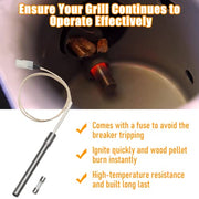 Digital Thermostat Controller Kit Replacement Parts Compatible with Camp Chef Wood Pellet Grills Smoker PG24STX/PG24XT/PG24S/PG24WWS, Include Meat Probe, Temperure Sensor Probe, and Igniter Hot Rod - Grill Parts America