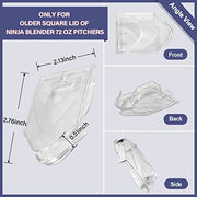 Pour Spout Cover Replacement Compatible with Ninja Blender Lid 72 oz Pitchers, Replacement Lid Flap Spout Cover for Nin-ja Blender Square Pitcher Top, Clear, Polycarbonate, NJ600 BL610 BL740 BL700 - Grill Parts America