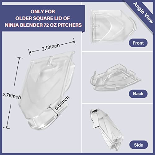 Pour Spout Cover Replacement Compatible with Ninja Blender Lid 72 oz Pitchers, Replacement Lid Flap Spout Cover for Nin-ja Blender Square Pitcher Top, Clear, Polycarbonate, NJ600 BL610 BL740 BL700 - Grill Parts America