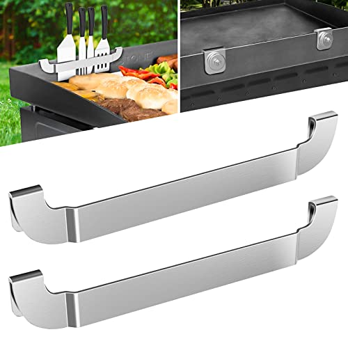 10 Inch Griddle Spatula Holder Magnetic Design, Stainless Steel Grill Barbecue Tool Rack, Griddle Accessories for Blackstone Flat Top Griddle and Other Grill Griddles (2 Pcs) - Grill Parts America