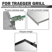 SUB025 Drip Tray for Traeger Grill Parts TFB29PLB Traeger Tailgater 20 Drip Pan Bronson 20 Junior Elite 20 Pellet Grill Grease Tray TFB30KLF BBQ055 Traeger Smoker Grill Parts Traeger BBQ Drip Tray - Grill Parts America