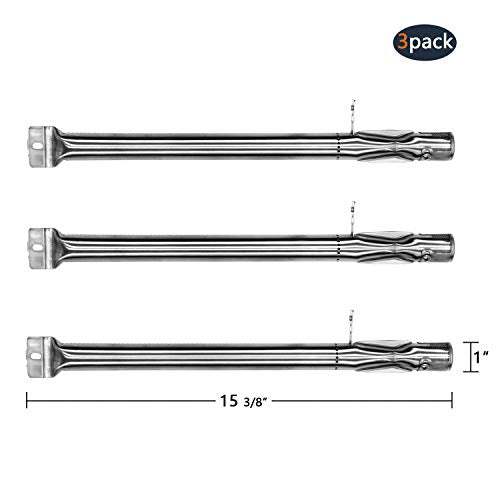 Hongso SBF231 (3-Pack) Universal BBQ Gas Grill Replacement Stainless Steel Pipe Tube Burner for BBQ Pro, Kenmore Sears, K Mart Part, Members Mark Part, Outdoor Gourmet, Lowes Model Grills 15 3/8 - Grill Parts America