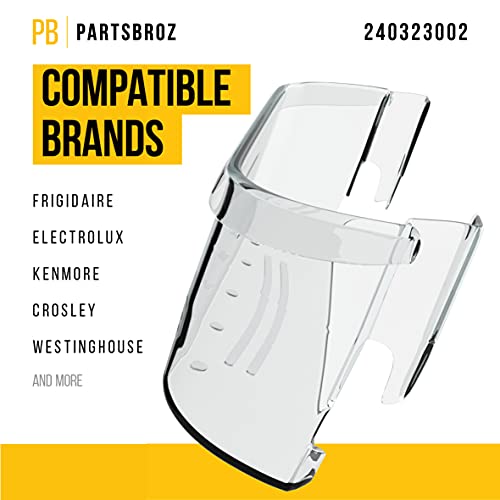 Durable 240323002 Refrigerator Door Shelf [DIY Tips Below] by PartsBroz - Compatible Kenmore Frigidaire Parts - Replaces AP2115742 EA429725 PS429725 - Lifetime Cantilever Shelf, Clear Plastic Drawer - Grill Parts America