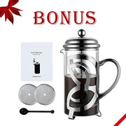 Miuly French Press Coffee Maker,304 Grade Stainless Steel & Heat Resistant Borosilicate Glass, (1 Liter,34OZ - Kitchen Parts America