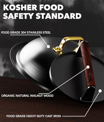 Griddle Accessories for Blackstone, 12-inch Melting Dome Stainless Steel Basting Cover and 7.28'' Cast Iron Burger Press - Griddle Accessories for Flat Top Grill, Perfect for Indoor and Outdoor - Grill Parts America