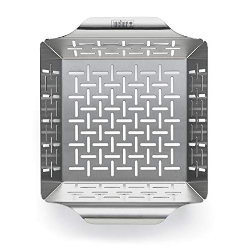 Weber Small Stainless Steel Vegetable Basket,Silver - Grill Parts America