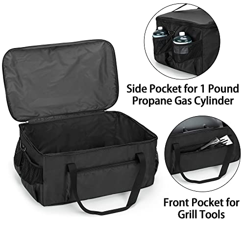 SAMDEW Outdoor Grill Cover Compatible with Weber Q1000 Q1200 Propane Gas Grill, Portable Grill Carry Bag Compatible with Weber Q1400 Electric Grill, for Camping & Barbecue, Bag Only (Patented Design) - Grill Parts America