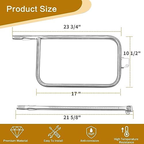 Derurizy 65032 Grill Burner Tube for Weber Q300 Q320 Q3000 Q3200 404341 57060001 586002 Gas Grills, Replacement Parts for Weber Q3 Series Replaces 60036, 80385, Stainless Steel - Grill Parts America