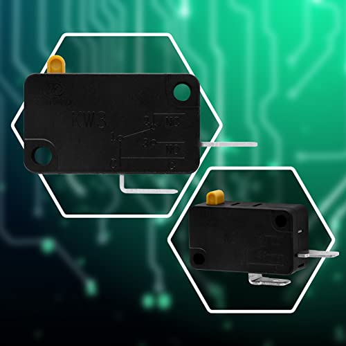 BokWin 1 Pcs KW3 Snap Action Switch 125V/250V,Micro Limit Switch for Air Fryer Microwave Vacuum Cleaner Coffee Machine(Normally Open) - Grill Parts America
