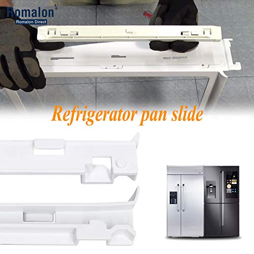 Romalon WP2223320 Refrigerator Drawer Slide Rail fit for Whirl-Pool Ken-More 2223320 Pan Slide Replacement Part Exactly fit for GD5R, GD5S, GD5Y, 10655216400 - Grill Parts America