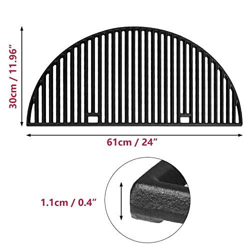 Uniflasy 24" Half Moon Cast Iron Grill Grate for Weber Summit Kamado Charcoal Grills and Grill Centers 18501001 18301001 18201001, Kamado Joe Big Joe I, II & III Charcola Grill Replacement Parts - Grill Parts America