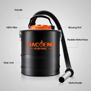 BACOENG Standard 4 Gallon 6.6Amp Ash Vacuum Cleaner with Blow Function for Pellet Stoves, Wood Stoves and BBQ Grills - Grill Parts America