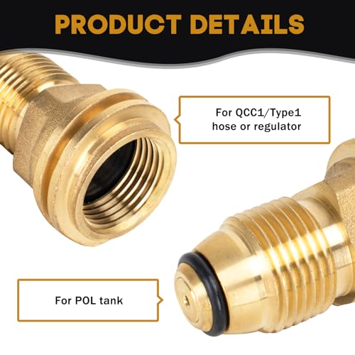 Old Propane Tank Regulator Adapter POL to QCC1 Propane Tank Adapter Old Style Propane Thread to New Adapter for 100 lb Propane Tank Converts POL LP Tank Service Valve to QCC1/Type1 New Connection Type - Grill Parts America
