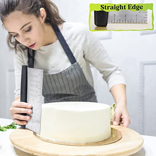 Dough Scraper Stainless Steel Bench Scraper Bread Cake Pastry Pizza Food  Cutter with Measuring Scale
