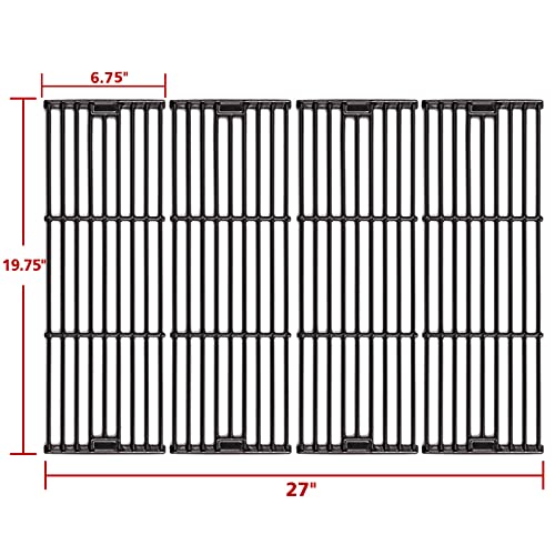 UikJOY Cast Iron Grill Grate Replacement Part for Chargriller 5050 2121 3001 3008 3030 3072 3232 3725 4000 4008 4208 Gas Grill, Grill Cooking Grid Grates for Char Griller (19 3/4" x 6 3/4" Each) - Grill Parts America