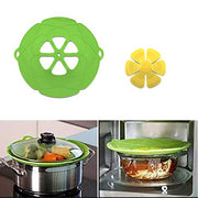 JOUDOO 1 Pack Spill Stopper Lid Cover and Overflow Stopper Lid Cover for Pans and Pots Boil, Boil Over Safeguard, Anti Spill Lid Fits Openings 5.5" to 9.5" in Diameter (Green) - Kitchen Parts America
