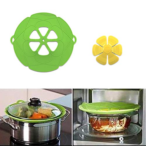 JOUDOO 1 Pack Spill Stopper Lid Cover and Overflow Stopper Lid Cover for Pans and Pots Boil, Boil Over Safeguard, Anti Spill Lid Fits Openings 5.5" to 9.5" in Diameter (Green) - Kitchen Parts America