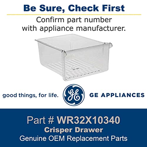 GE WR32X10340 Genuine OEM Crisper Drawer (Clear) for GE Refrigerators - Grill Parts America