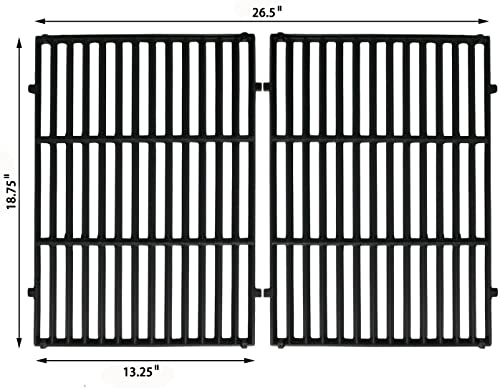 QuliMetal 18.75" Cooking Grates for Weber Genesis II 300 and Genesis II LX 300 Series Gas Grills, Cast Iron Grill Grates Replacement for Weber 66095 - Grill Parts America