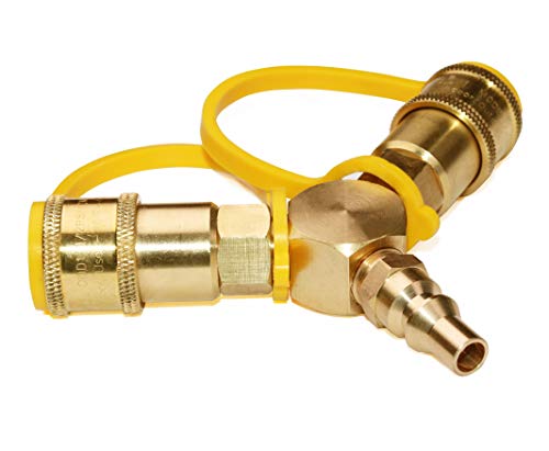 DOZYANT 1/4'' RV Propane Quick Connect Y Splitter Adapter for RV Trailer and Quick Connect Propane Hose Connect to Motorhome Tabletop Grill, 2 Way LP Gas Adapter 1/4" Quick Connect or Disconnect Kit - Grill Parts America