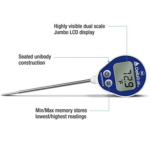 DeltaTrak 11050 Professional Digital Meat Thermometer for Kitchen Waterproof Lollipop Thermometer NSF Certified - Grill Parts America