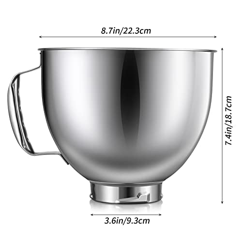 Gdrtwwh Stainless Steel Bowl for KitchenAid 4.5-5 Quart Tilt-Head Stand Mixer,Replacement with KitchenAid Mixer Bowl, Dishwasher Safe - Kitchen Parts America