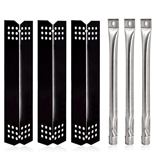 Yiming Grill Replacement Parts for Nexgrill 720-0737, Grill Master 720-0737, Porcelain Steel Grill Heat Plate Shields, Stainless Steel Burner Pipe Tubes for Tera Gear 780-0390. - Grill Parts America