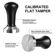51mm Espresso Tamper, SANTOW Barista Coffee Tamper with Flat Stainless Steel Base – Professional Espresso Hand Tamper - Grill Parts America
