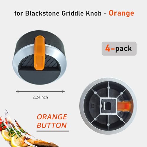 Gas Griddle Orange Knob Replacement for Blackstone Griddle Walmart Knobs,4-Pack - Grill Parts America